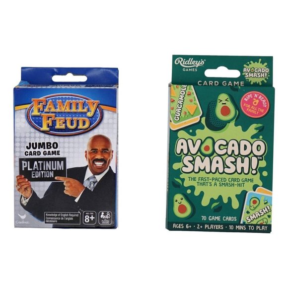 Family Feud Jumbo Platinum Edition and Avocado Smash Card Games Set - Picture 1 of 3